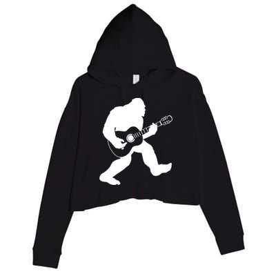 Bigfoot Playing Acoustic Guitar Crop Fleece Hoodie