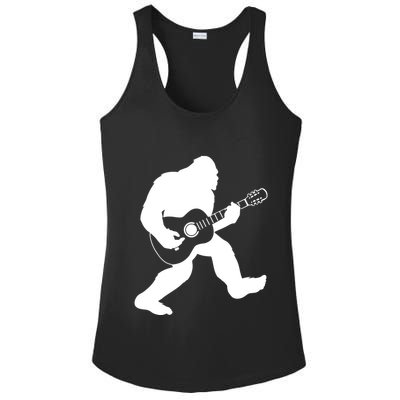 Bigfoot Playing Acoustic Guitar Ladies PosiCharge Competitor Racerback Tank