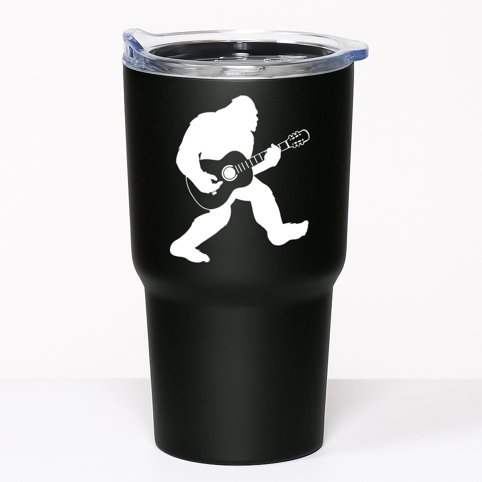 Bigfoot Playing Acoustic Guitar Tumbler