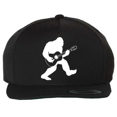 Bigfoot Playing Acoustic Guitar Wool Snapback Cap