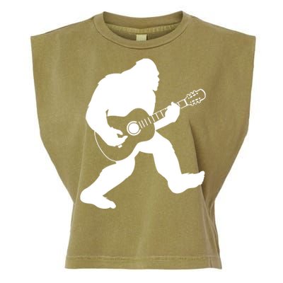 Bigfoot Playing Acoustic Guitar Garment-Dyed Women's Muscle Tee