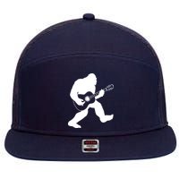 Bigfoot Playing Acoustic Guitar 7 Panel Mesh Trucker Snapback Hat