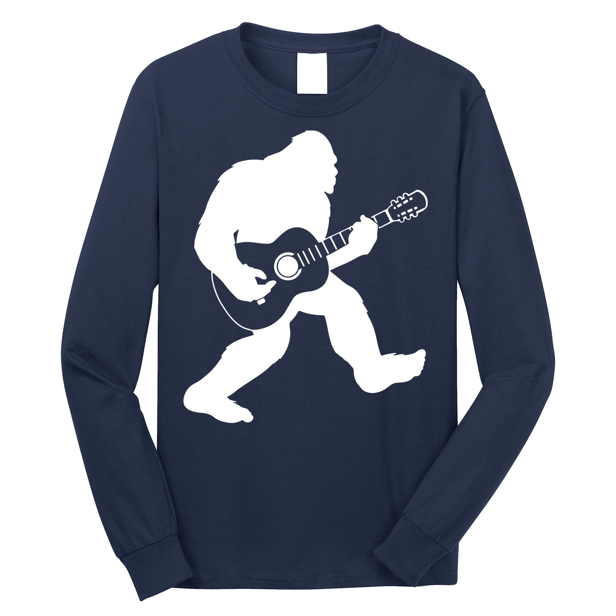 Bigfoot Playing Acoustic Guitar Long Sleeve Shirt