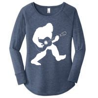 Bigfoot Playing Acoustic Guitar Women's Perfect Tri Tunic Long Sleeve Shirt