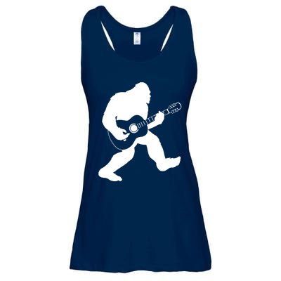 Bigfoot Playing Acoustic Guitar Ladies Essential Flowy Tank