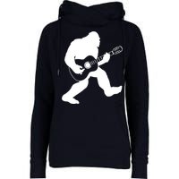 Bigfoot Playing Acoustic Guitar Womens Funnel Neck Pullover Hood