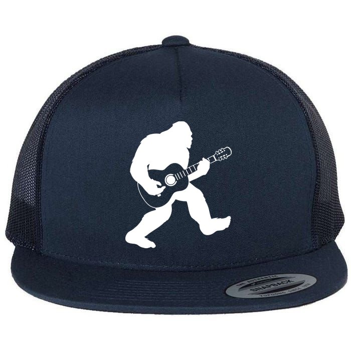Bigfoot Playing Acoustic Guitar Flatbill Hat