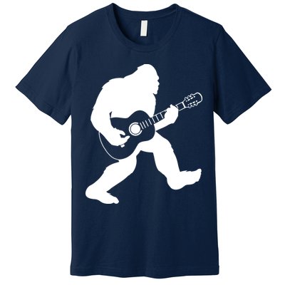 Bigfoot Playing Acoustic Guitar Premium T-Shirt