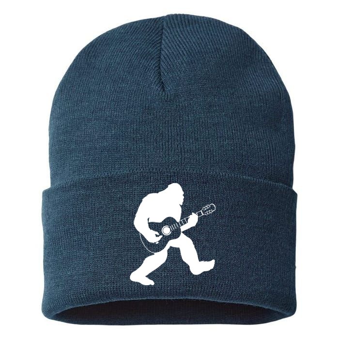 Bigfoot Playing Acoustic Guitar Sustainable Knit Beanie