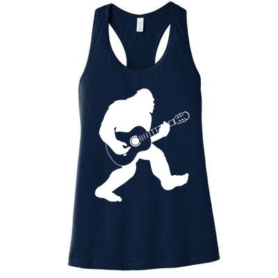 Bigfoot Playing Acoustic Guitar Women's Racerback Tank