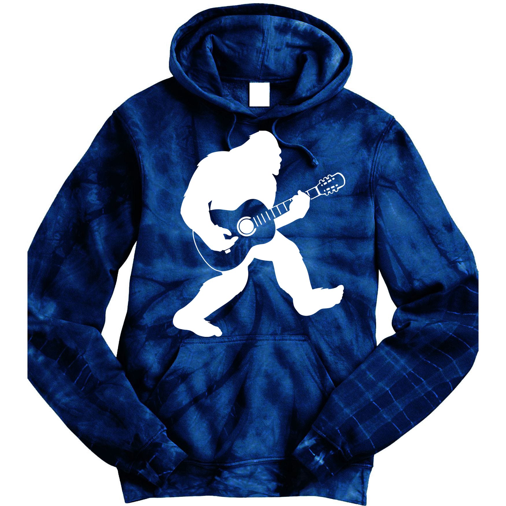 Bigfoot Playing Acoustic Guitar Tie Dye Hoodie
