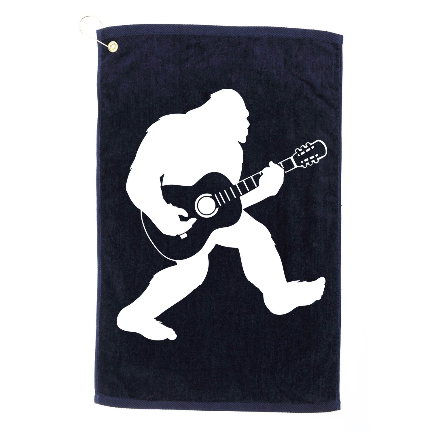 Bigfoot Playing Acoustic Guitar Golf Towel
