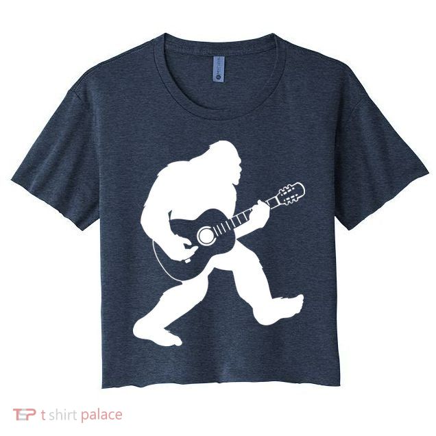 Bigfoot Playing Acoustic Guitar Crop Top