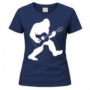 Bigfoot Playing Acoustic Guitar Women's T-Shirt