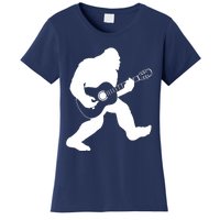 Bigfoot Playing Acoustic Guitar Women's T-Shirt