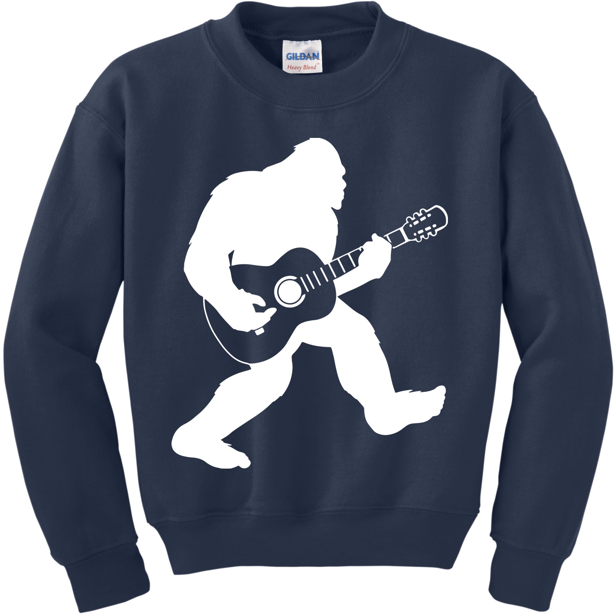 Bigfoot Playing Acoustic Guitar Kids Sweatshirt