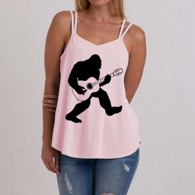 Bigfoot Playing Acoustic Guitar Women's Strappy Tank