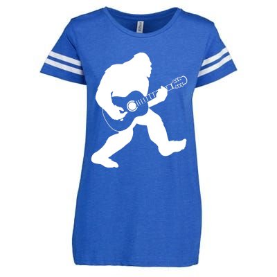 Bigfoot Playing Acoustic Guitar Enza Ladies Jersey Football T-Shirt