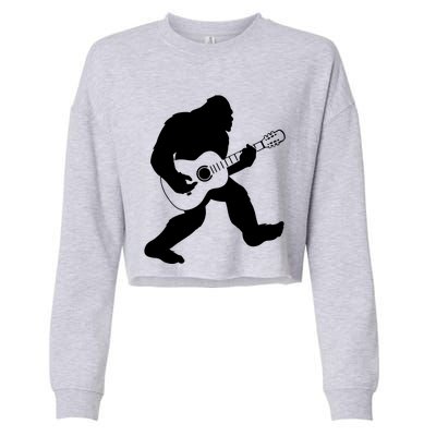 Bigfoot Playing Acoustic Guitar Cropped Pullover Crew