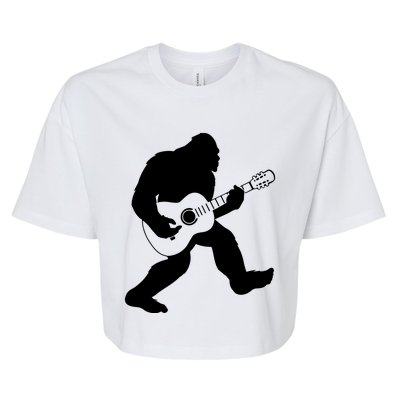 Bigfoot Playing Acoustic Guitar Bella+Canvas Jersey Crop Tee