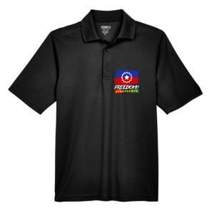 Black Proud African American For Juneteenth Flag Men's Origin Performance Pique Polo