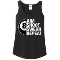 Billiards Player Aim Shoot Swear Repeat 8 Ball Pool Gift Ladies Essential Tank