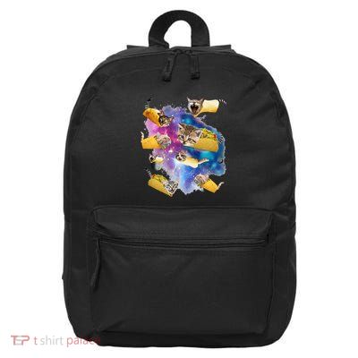 Burrito Pizza And Taco Cat In Space Tacocat Gift Idea 16 in Basic Backpack