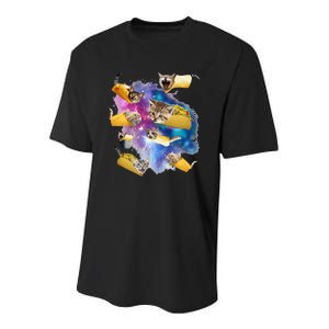 Burrito Pizza And Taco Cat In Space Tacocat Gift Idea Youth Performance Sprint T-Shirt