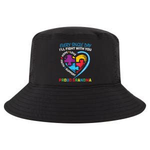 Blue Puzzle Autism Awareness Grandson Granddaughter Grandma Gift Cool Comfort Performance Bucket Hat