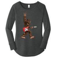 Bigfoot Playing A Electric Guitar Rock On Sasquatch Big Foot Women's Perfect Tri Tunic Long Sleeve Shirt