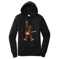 Bigfoot Playing A Electric Guitar Rock On Sasquatch Big Foot Women's Pullover Hoodie