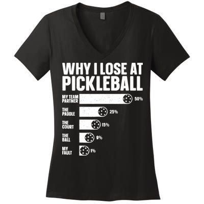 Best Pickleball Art For Sport Pickleball Player Women's V-Neck T-Shirt