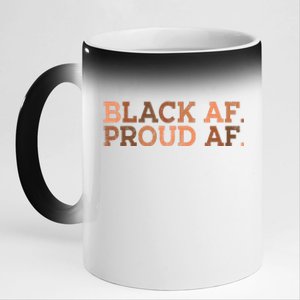 Black Proud AF African History Month BHM Melanin 11oz Black Color Changing Mug