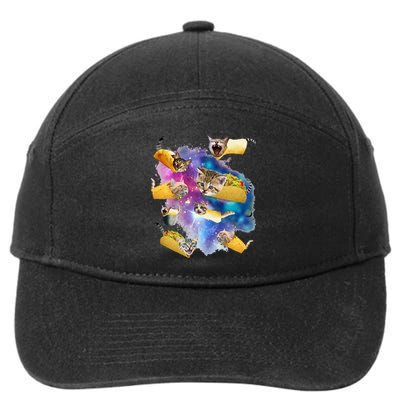 Burrito Pizza And Taco Cat In Space Tacocat Gift Idea 7-Panel Snapback Hat