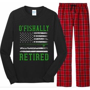 Border Patrol Agent Usa Flag Fishing Retirement Long Sleeve Pajama Set