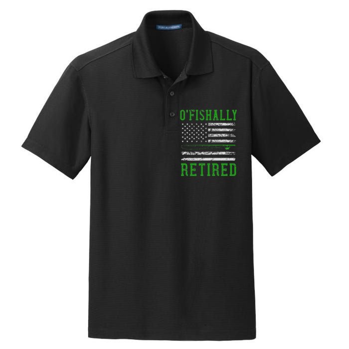 Border Patrol Agent Usa Flag Fishing Retirement Dry Zone Grid Polo