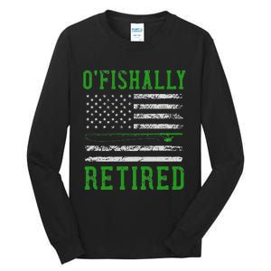 Border Patrol Agent Usa Flag Fishing Retirement Tall Long Sleeve T-Shirt