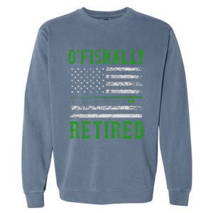 Border Patrol Agent Usa Flag Fishing Retirement Garment-Dyed Sweatshirt