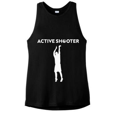Basketball Player Active Shooter Basketball Lovers Ladies PosiCharge Tri-Blend Wicking Tank