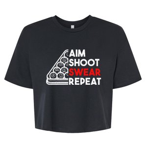 Billiard Pool Aim Shoot Swear Repeat Bella+Canvas Jersey Crop Tee