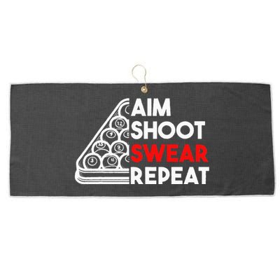 Billiard Pool Aim Shoot Swear Repeat Large Microfiber Waffle Golf Towel