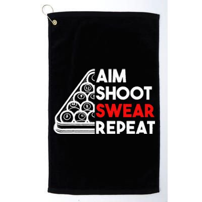 Billiard Pool Aim Shoot Swear Repeat Platinum Collection Golf Towel