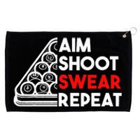 Billiard Pool Aim Shoot Swear Repeat Grommeted Golf Towel