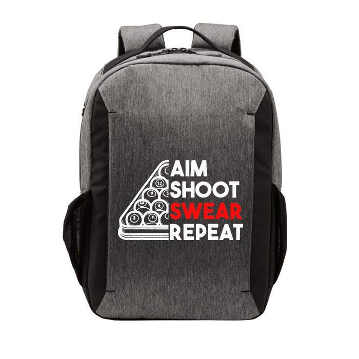 Billiard Pool Aim Shoot Swear Repeat Vector Backpack