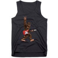 Bigfoot Playing A Electric Guitar Rock On Sasquatch Big Foot Tank Top