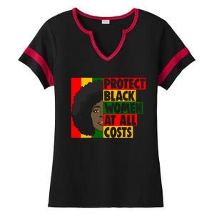 Black Protect At All Cost African American History Gift Ladies Halftime Notch Neck Tee