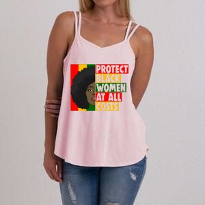 Black Protect At All Cost African American History Gift Women's Strappy Tank