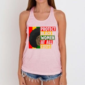 Black Protect At All Cost African American History Gift Women's Knotted Racerback Tank