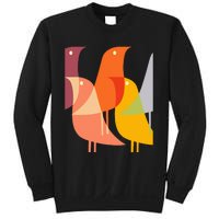 Bird Print Art Deco 60s Style Minimal Hippy Sweatshirt