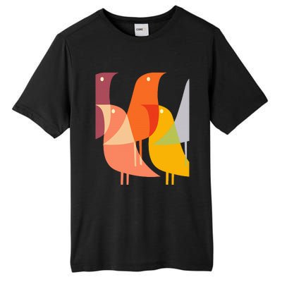 Bird Print Art Deco 60s Style Minimal Hippy Tall Fusion ChromaSoft Performance T-Shirt